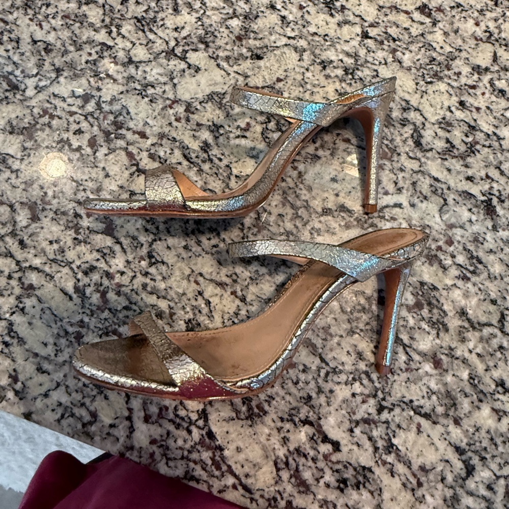 SCHUTZ Metallic Gold Strappy Heels